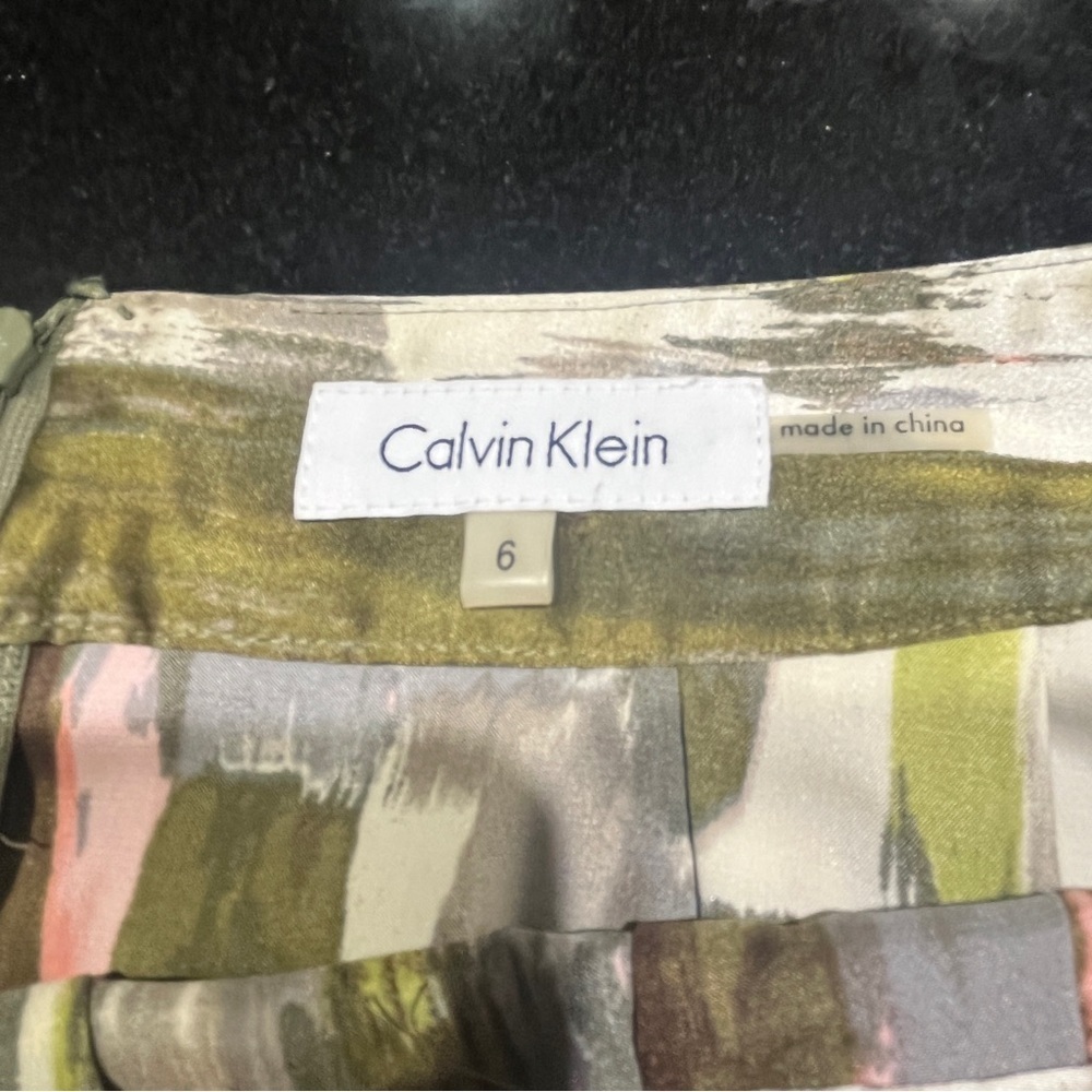 Calvin Klein Multi-Color Pleated A Line Midi Skirt Size 6 - Picture 2 of 10